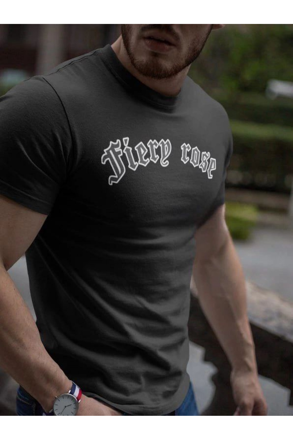 Erkek Tişort Bisiklet Yaka Baskılı kısa kol T-Shirt - Siyah