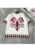 Erkek  Kısa kol Bisiklet Yaka Baskılı Oversize T-Shirt - Beyaz