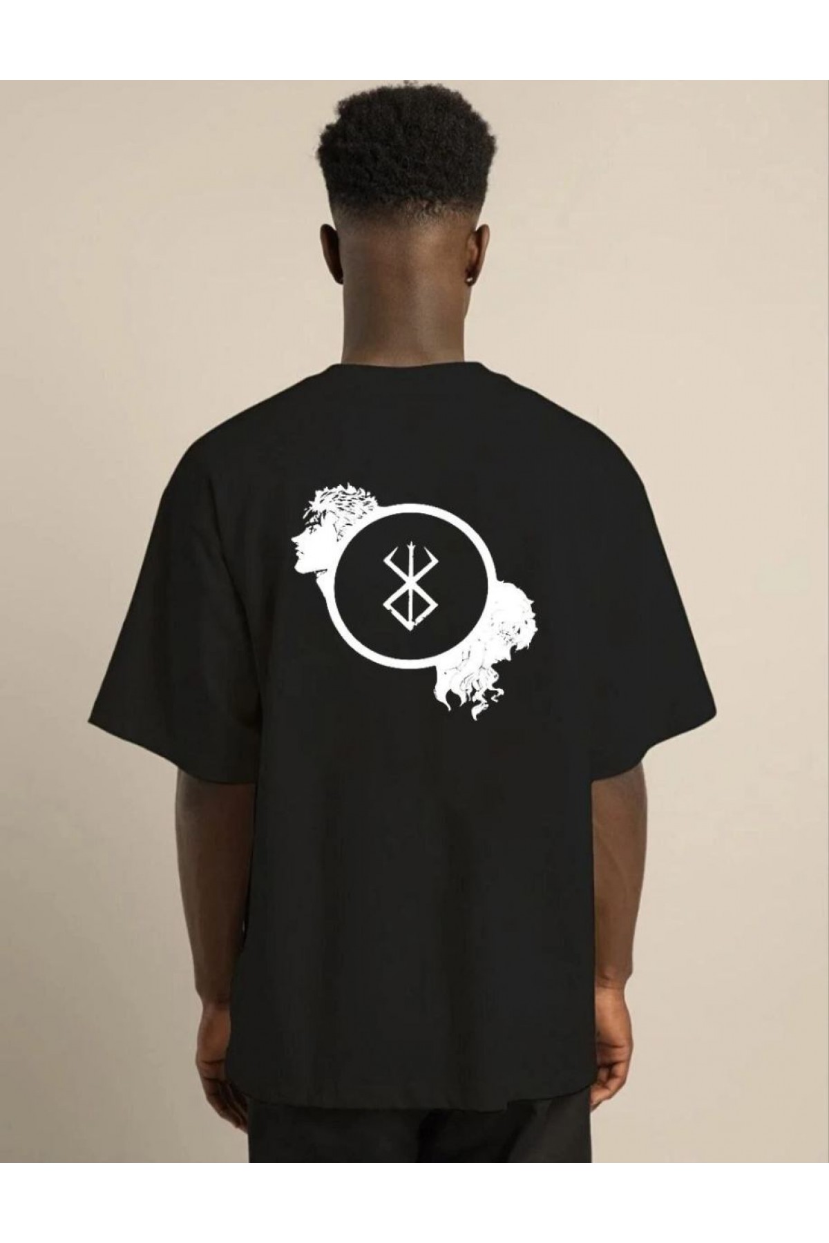 Erkek Baskılı T-Shirt Kısa Kol Bisiklet Yaka Regular Fit Rahat Kalıp Günlük Tişört - Siyah