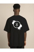 Erkek Baskılı T-Shirt Kısa Kol Bisiklet Yaka Regular Fit Rahat Kalıp Günlük Tişört - Siyah