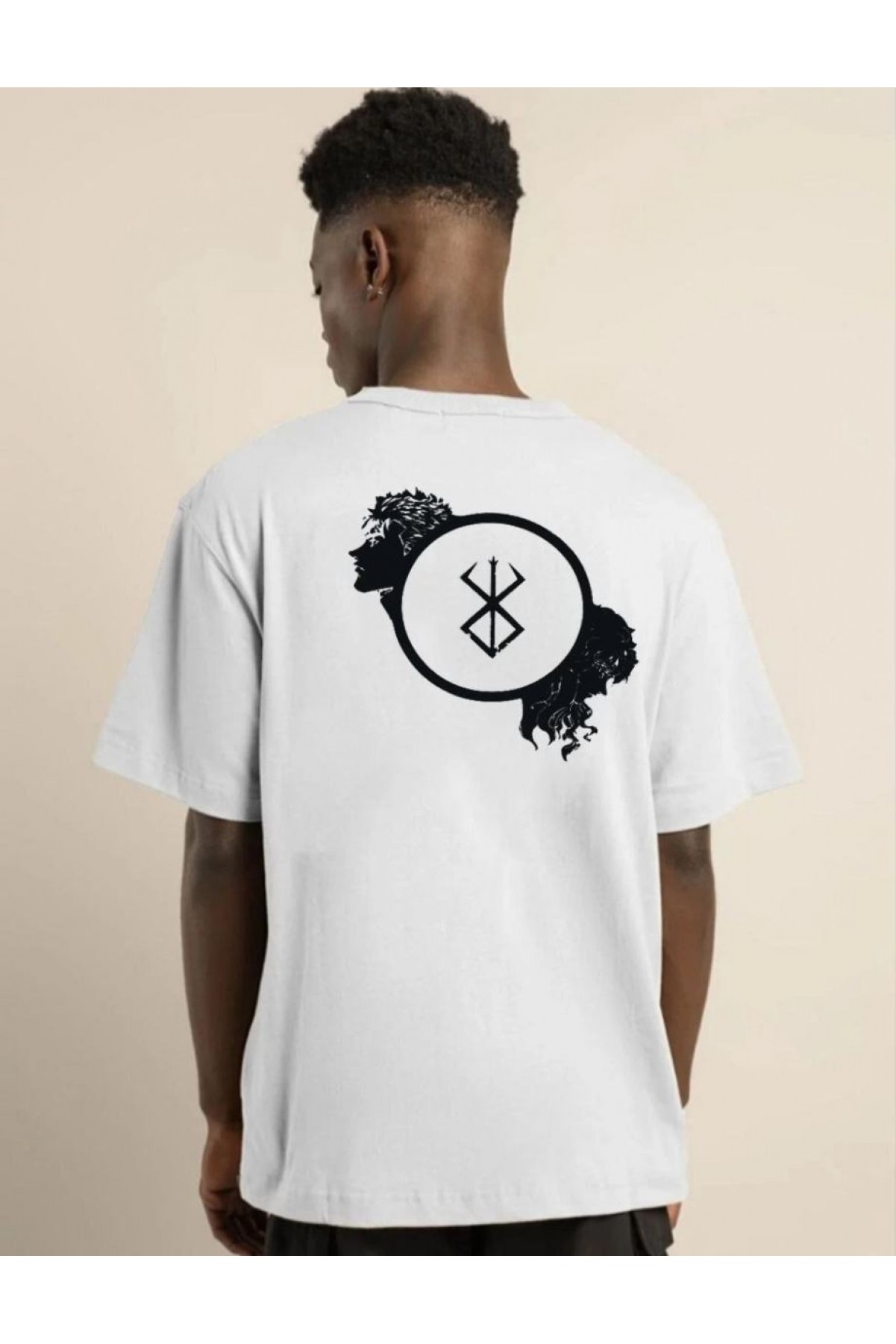 Erkek Baskılı T-Shirt Kısa Kol Bisiklet Yaka Regular Fit Rahat Kalıp Günlük Tişört - Beyaz
