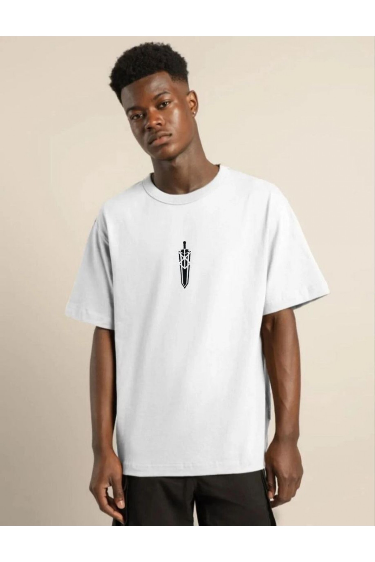 Erkek Baskılı T-Shirt Kısa Kol Bisiklet Yaka Regular Fit Rahat Kalıp Günlük Tişört - Beyaz
