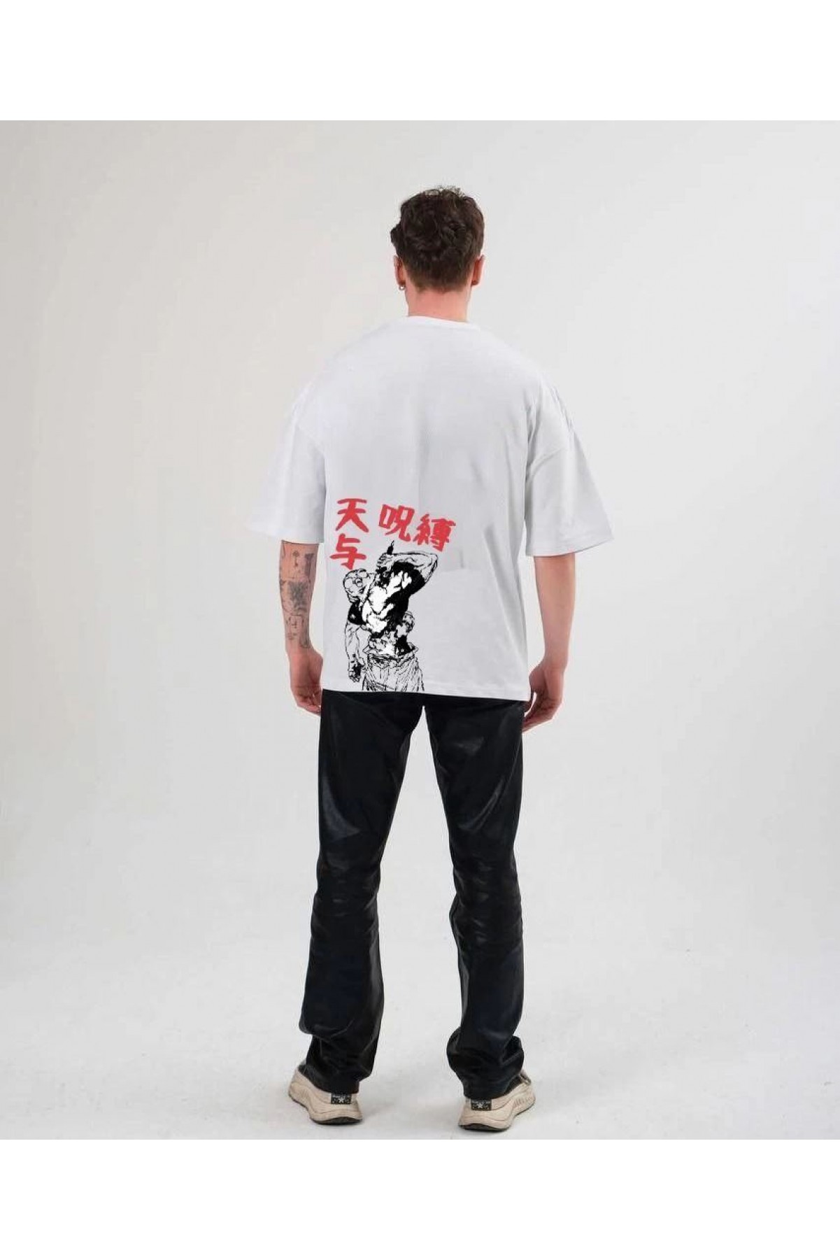 Erkek Baskılı T-Shirt Kısa Kol Bisiklet Yaka Regular Fit Rahat Kalıp Günlük Tişört - Beyaz