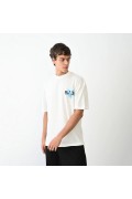Erkek Baskılı T-Shirt Kısa Kol Bisiklet Yaka Regular Fit Rahat Kalıp Günlük Tişört - Beyaz