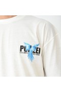 Erkek Baskılı T-Shirt Kısa Kol Bisiklet Yaka Regular Fit Rahat Kalıp Günlük Tişört - Beyaz
