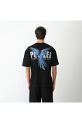 Erkek Baskılı T-Shirt Kısa Kol Bisiklet Yaka Regular Fit Rahat Kalıp Günlük Tişört - Siyah