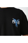 Erkek Baskılı T-Shirt Kısa Kol Bisiklet Yaka Regular Fit Rahat Kalıp Günlük Tişört - Siyah