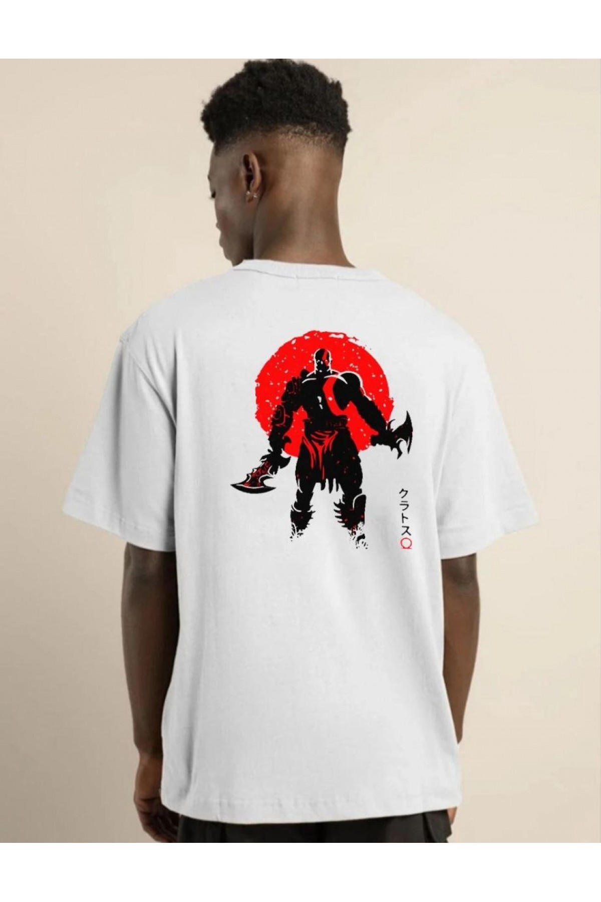 Erkek Baskılı T-Shirt Kısa Kol Bisiklet Yaka Regular Fit Rahat Kalıp Günlük Tişört - Beyaz