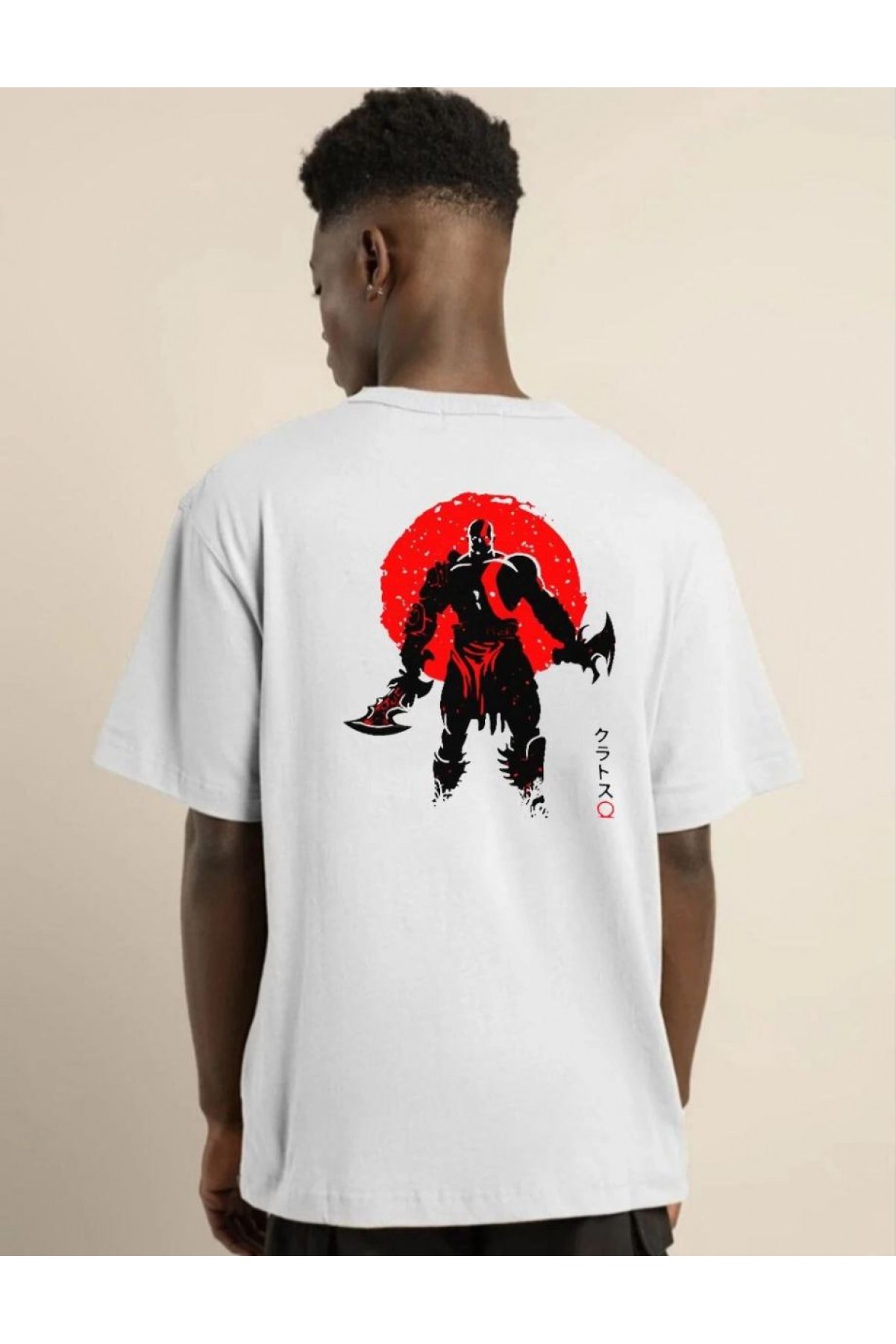 Erkek Baskılı T-Shirt Kısa Kol Bisiklet Yaka Regular Fit Rahat Kalıp Günlük Tişört - Beyaz