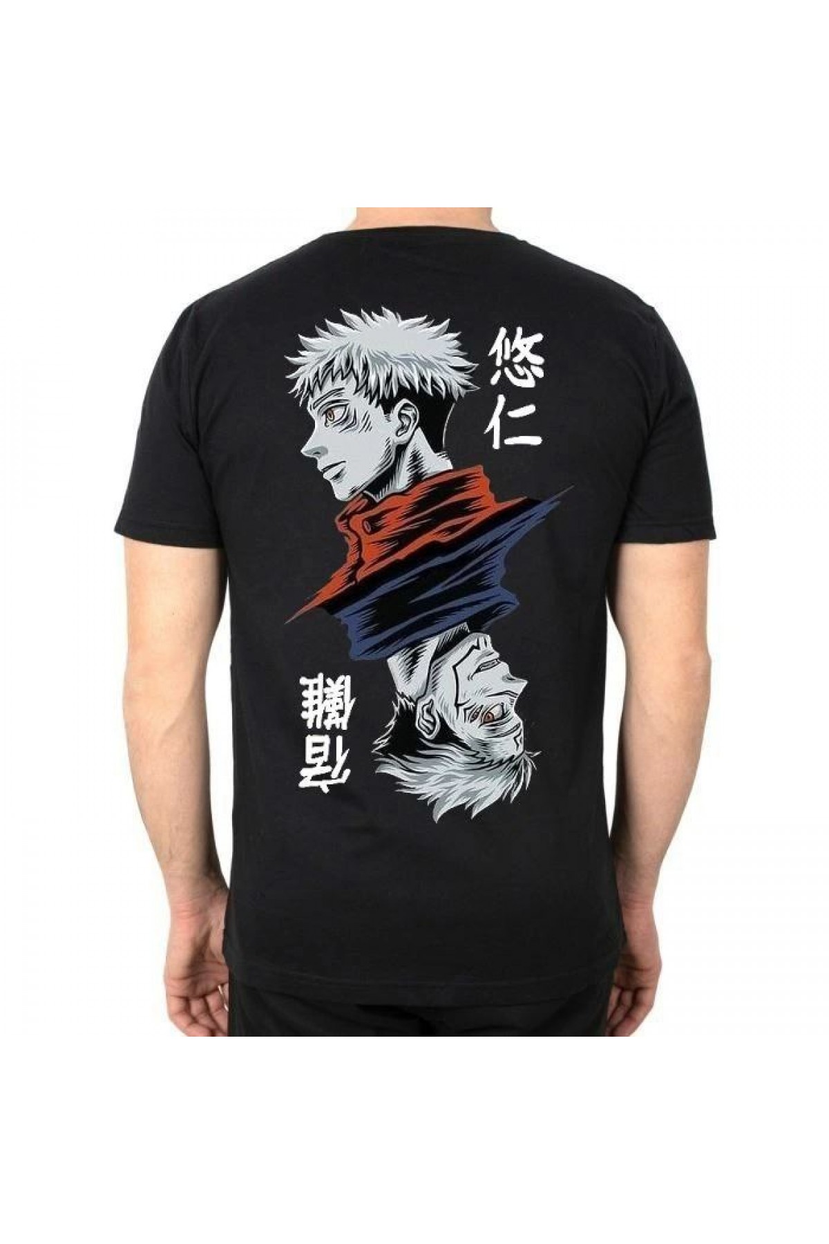 Erkek Kısa Kol Yazlık Tişört Bisiklet Yaka Baskılı Oversize T-Shirt - Siyah
