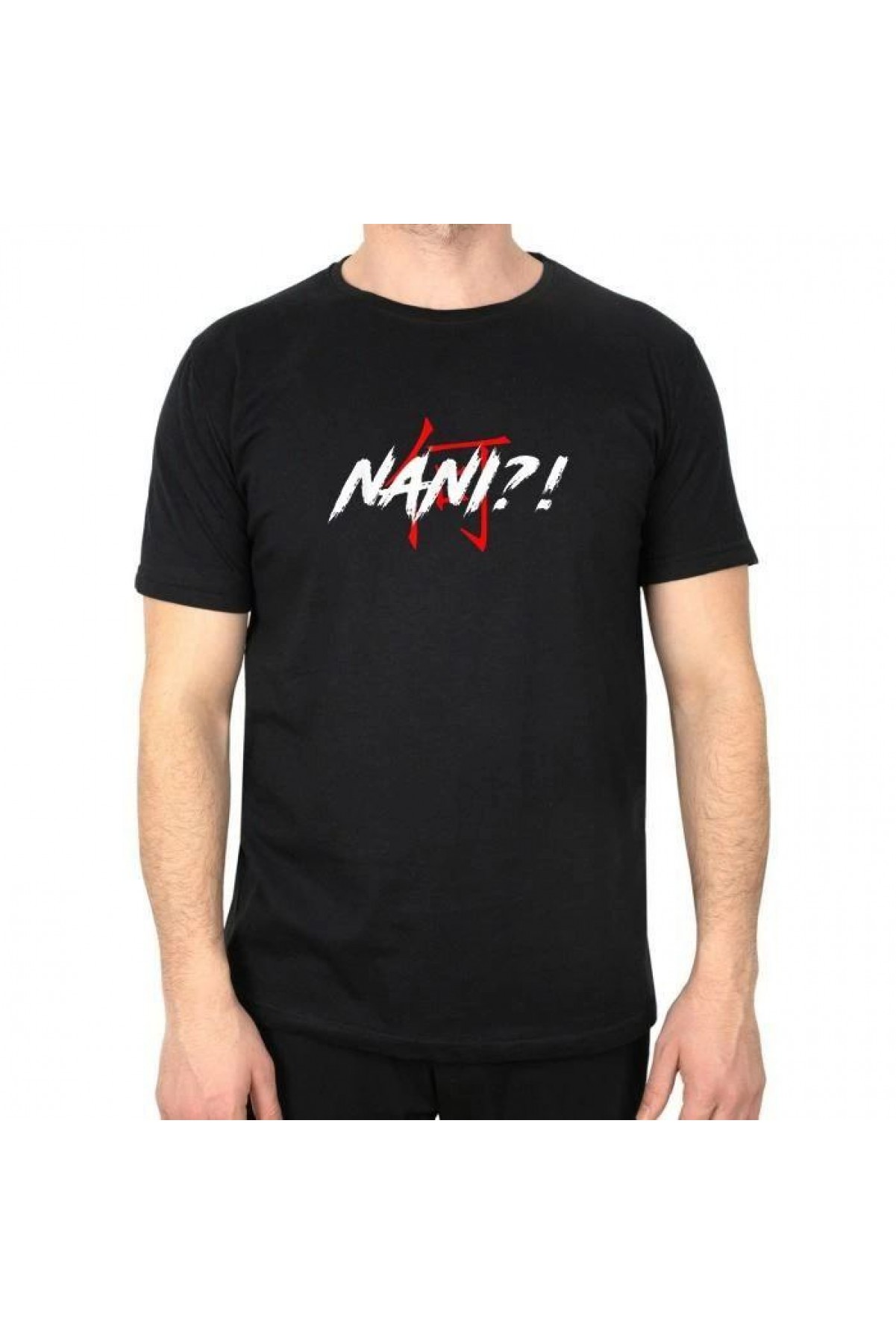 Erkek Kısa Kol Yazlık Tişört Bisiklet Yaka Baskılı Oversize T-Shirt - Siyah