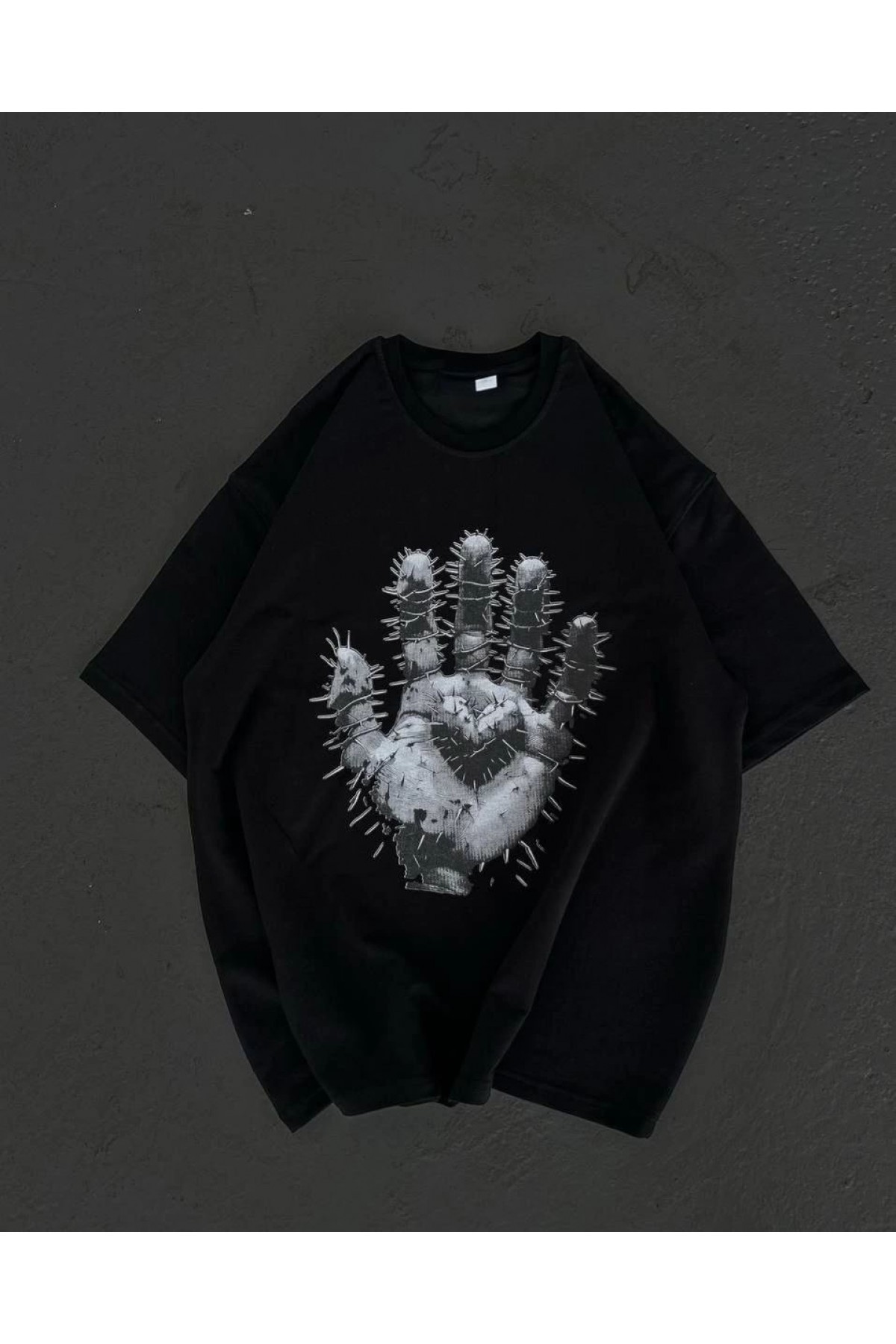 Kadın Baskılı T-Shirt Kısa Kol Bisiklet Yaka Regular Fit Rahat Kalıp Günlük Tişört  - Siyah