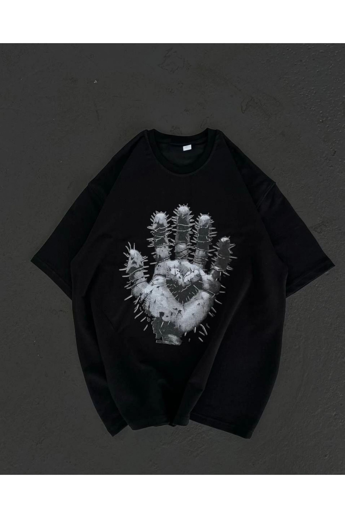 Kadın Baskılı T-Shirt Kısa Kol Bisiklet Yaka Regular Fit Rahat Kalıp Günlük Tişört  - Siyah