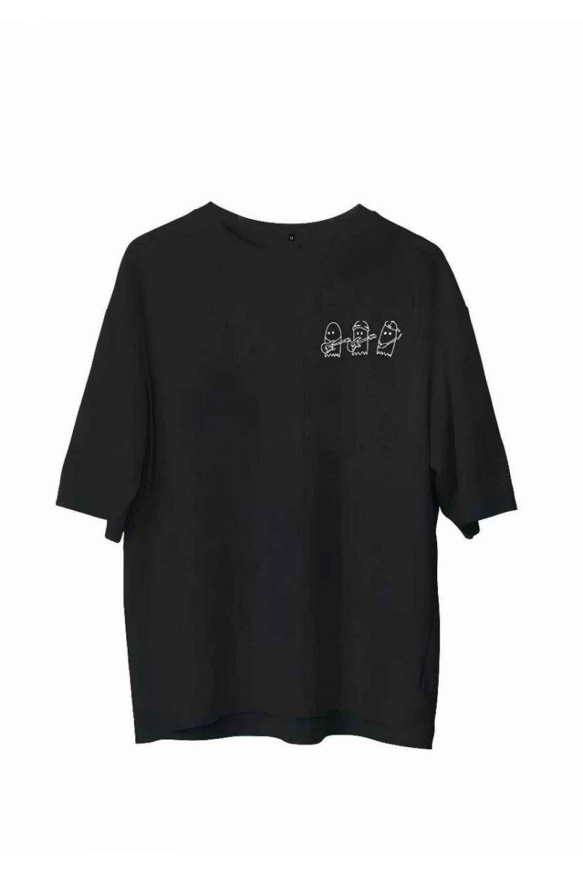 Erkek Baskılı T-Shirt Kısa Kol Bisiklet Yaka Regular Fit Rahat Kalıp Günlük Tişört - Siyah