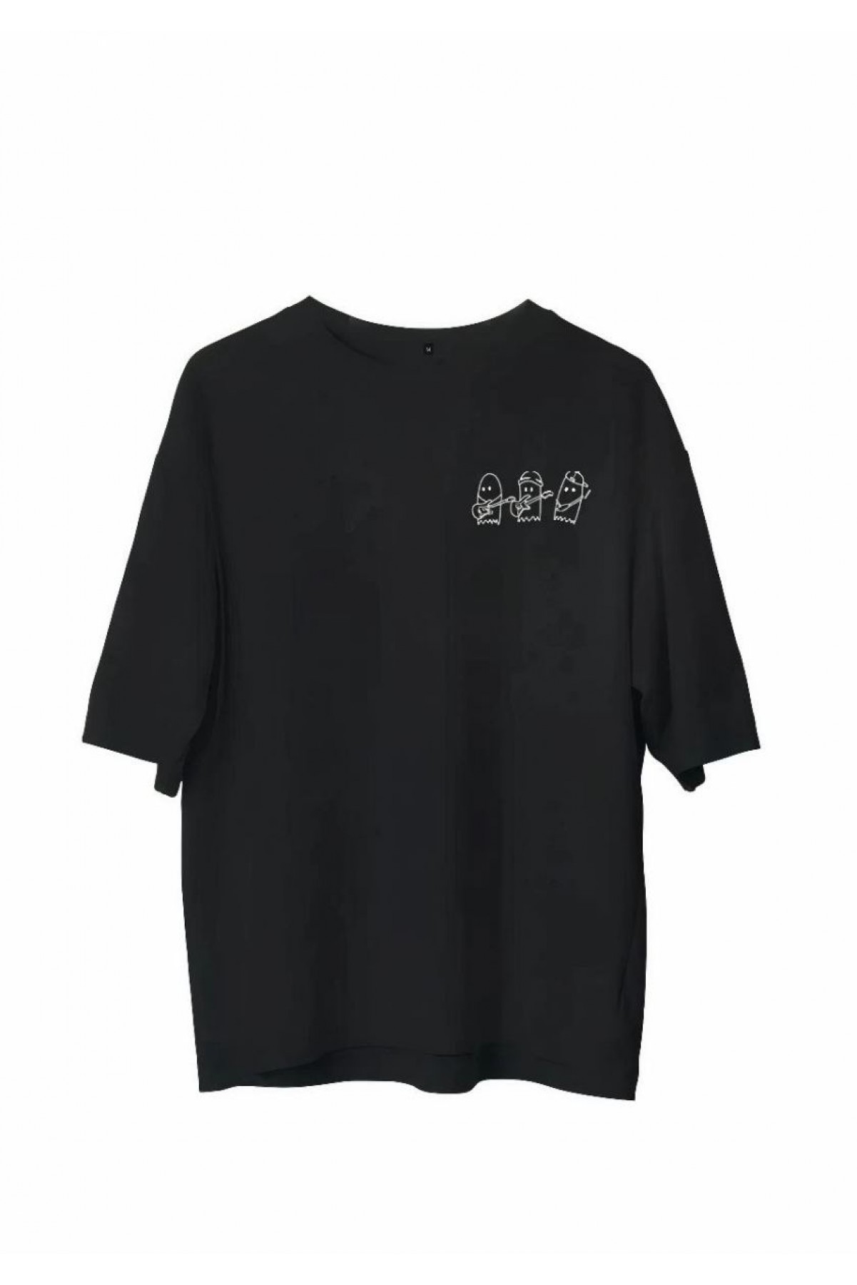 Erkek Baskılı T-Shirt Kısa Kol Bisiklet Yaka Regular Fit Rahat Kalıp Günlük Tişört - Siyah