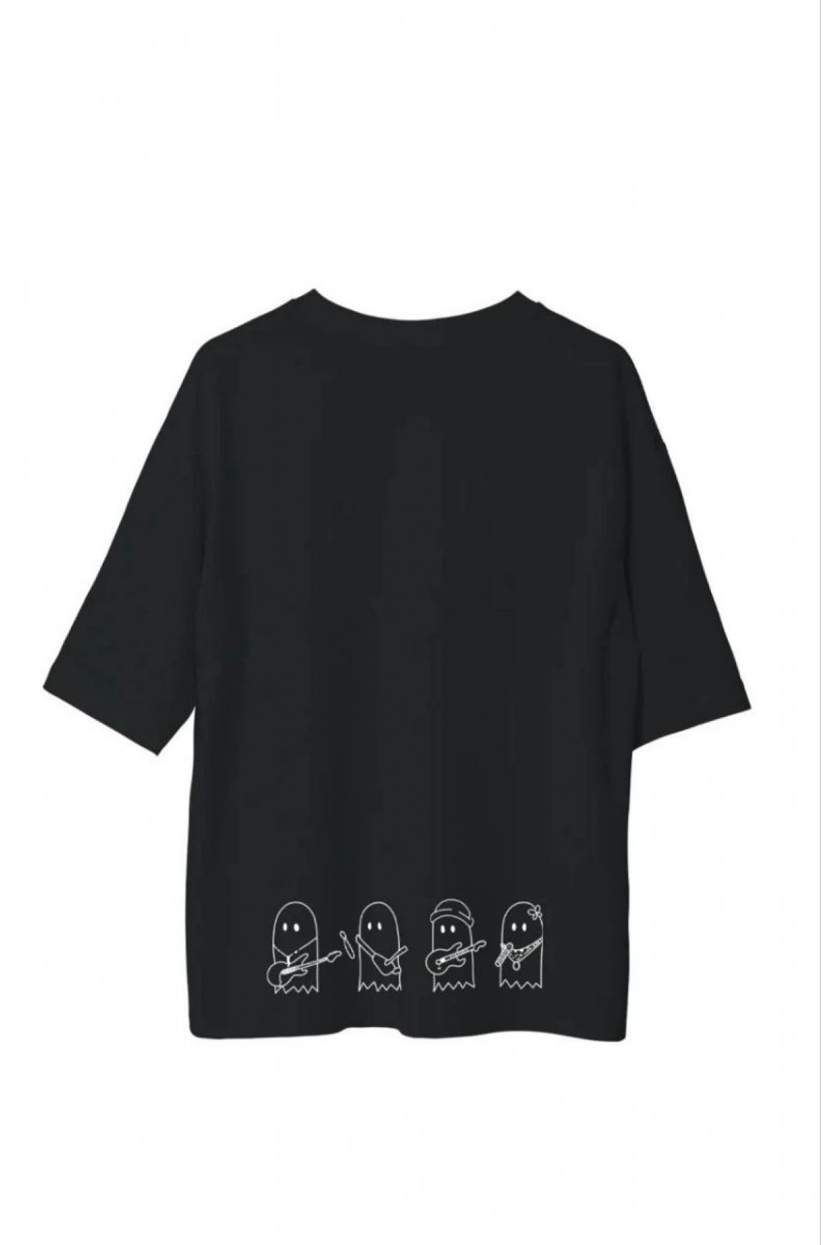 Erkek Baskılı T-Shirt Kısa Kol Bisiklet Yaka Regular Fit Rahat Kalıp Günlük Tişört - Siyah