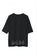 Erkek Baskılı T-Shirt Kısa Kol Bisiklet Yaka Regular Fit Rahat Kalıp Günlük Tişört - Siyah