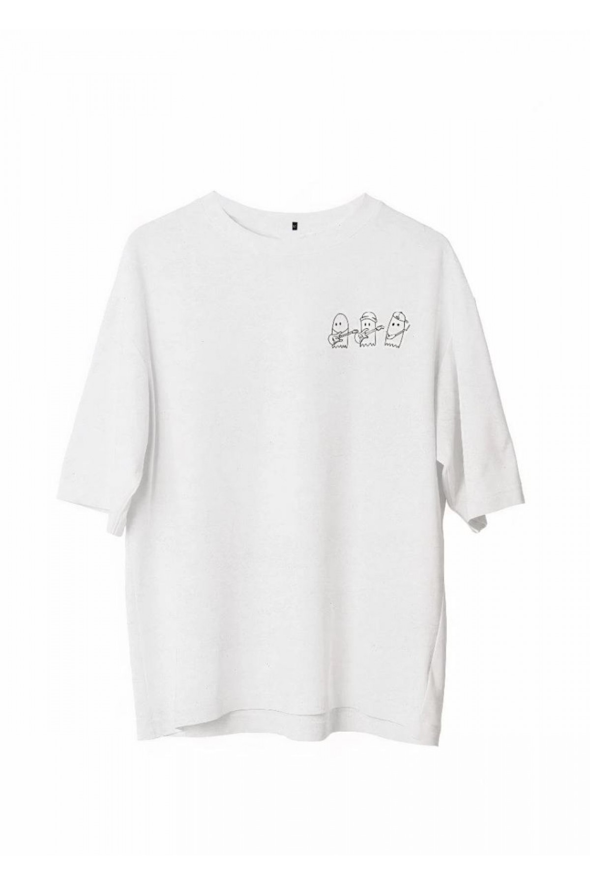 Erkek Baskılı T-Shirt Kısa Kol Bisiklet Yaka Regular Fit Rahat Kalıp Günlük Tişört - Beyaz