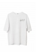 Erkek Baskılı T-Shirt Kısa Kol Bisiklet Yaka Regular Fit Rahat Kalıp Günlük Tişört - Beyaz