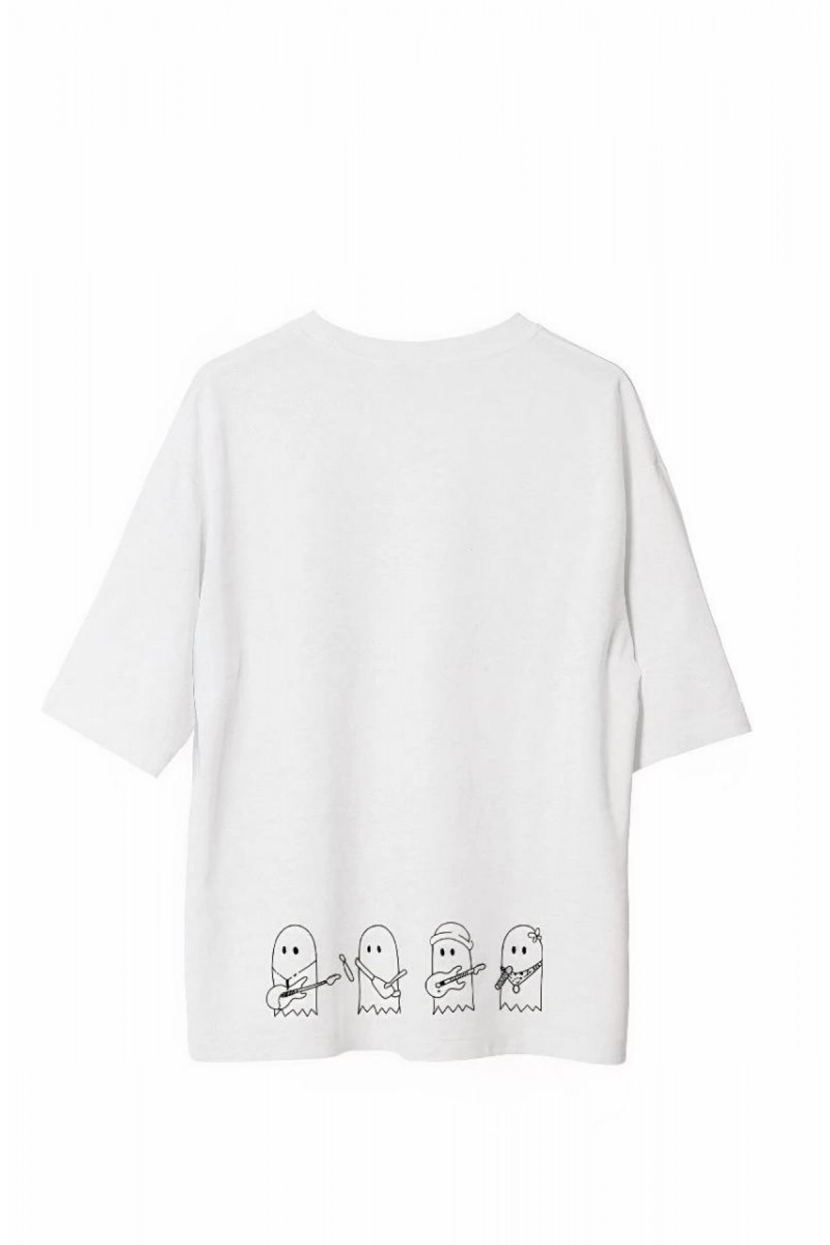 Erkek Baskılı T-Shirt Kısa Kol Bisiklet Yaka Regular Fit Rahat Kalıp Günlük Tişört - Beyaz