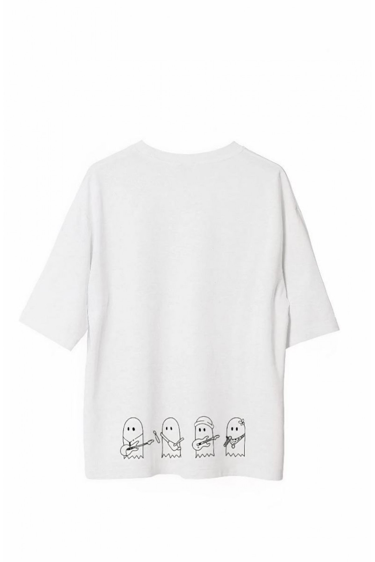 Erkek Baskılı T-Shirt Kısa Kol Bisiklet Yaka Regular Fit Rahat Kalıp Günlük Tişört - Beyaz