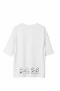 Erkek Baskılı T-Shirt Kısa Kol Bisiklet Yaka Regular Fit Rahat Kalıp Günlük Tişört - Beyaz