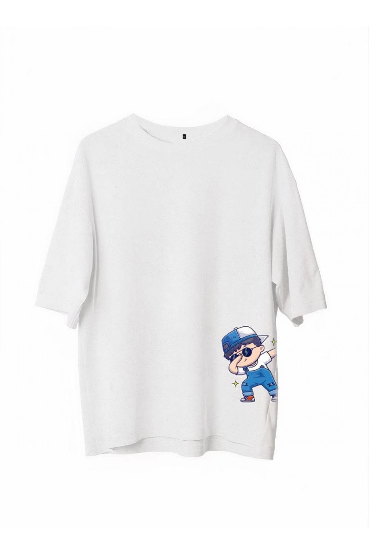 Erkek Baskılı T-Shirt Kısa Kol Bisiklet Yaka Regular Fit Rahat Kalıp Günlük Tişört - Beyaz