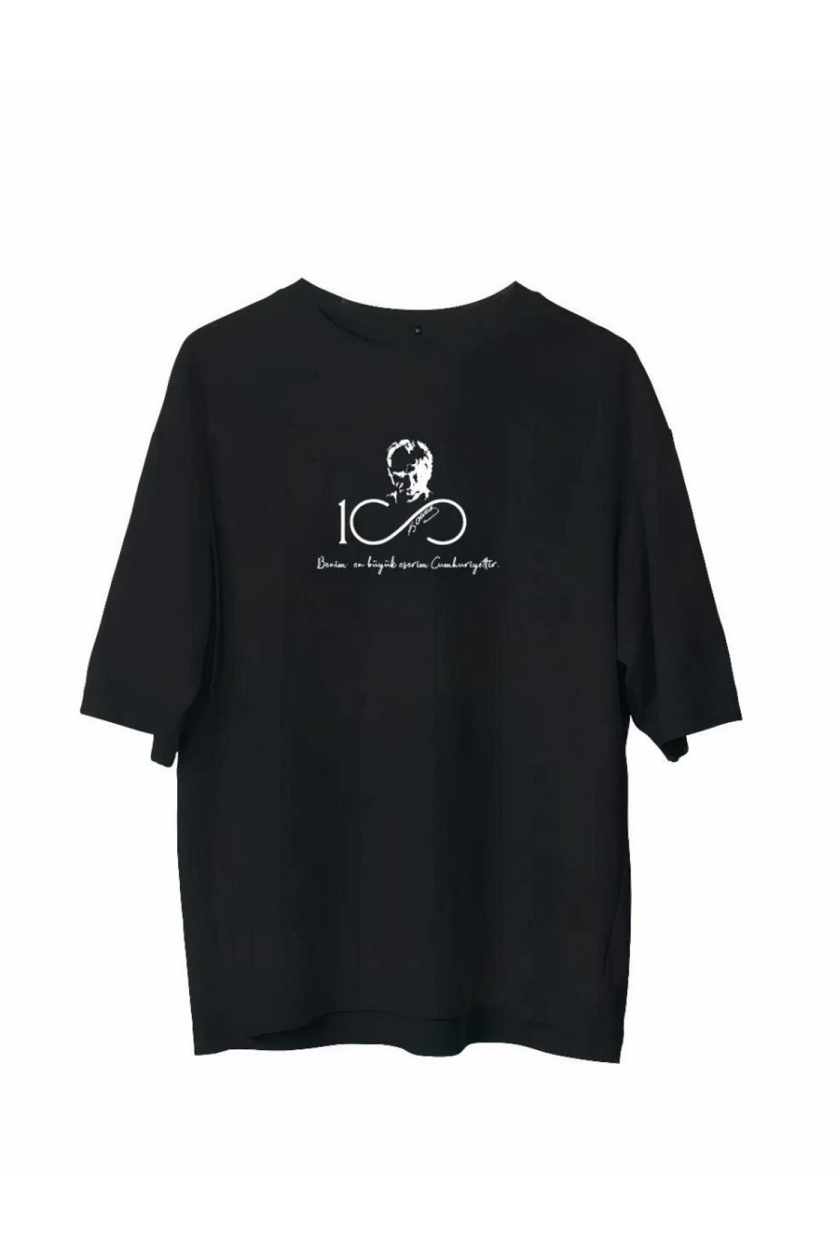 Erkek Baskılı T-Shirt Kısa Kol Bisiklet Yaka Regular Fit Rahat Kalıp Günlük Tişört - Siyah