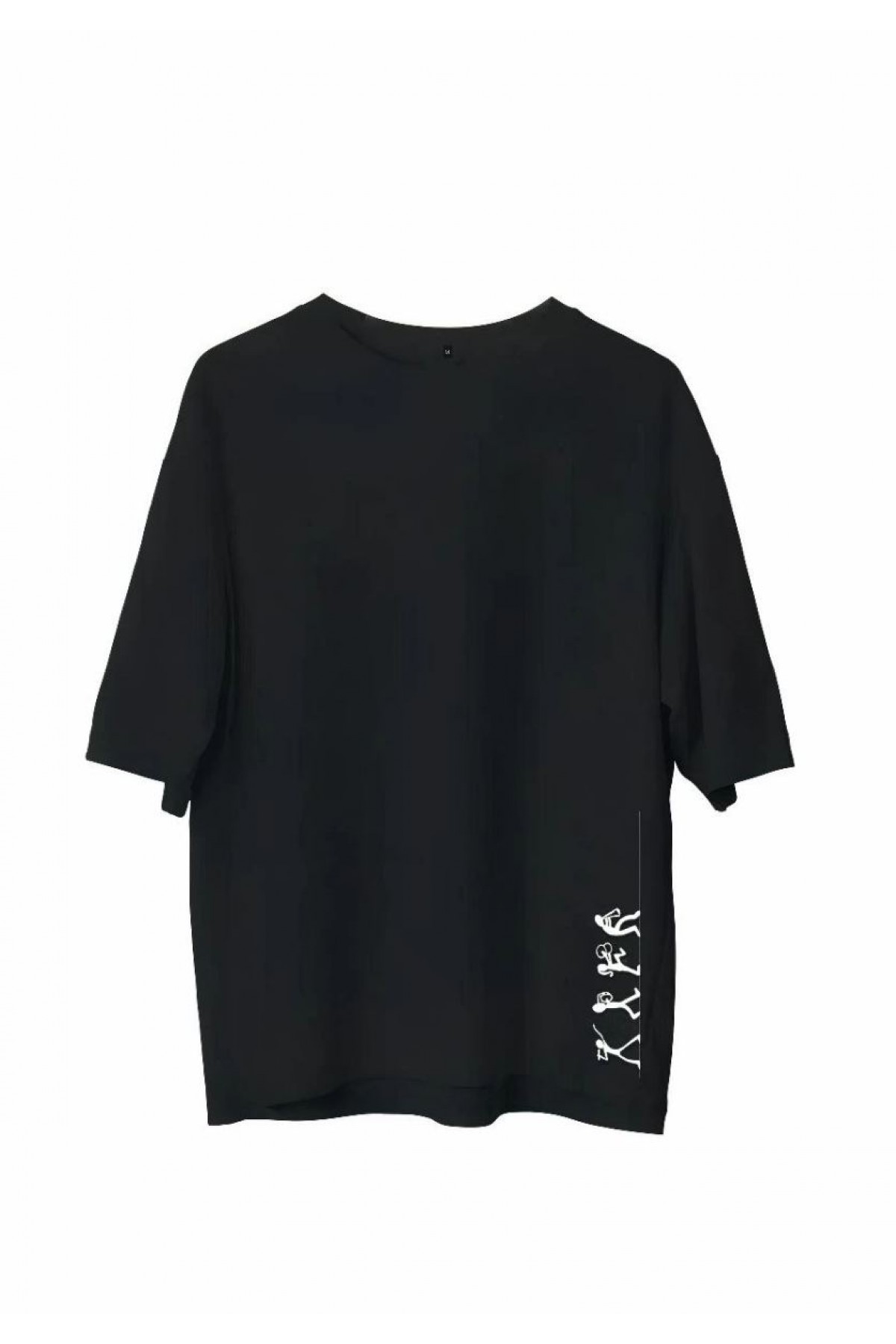 Erkek Baskılı T-Shirt Kısa Kol Bisiklet Yaka Regular Fit Rahat Kalıp Günlük Tişört - Siyah