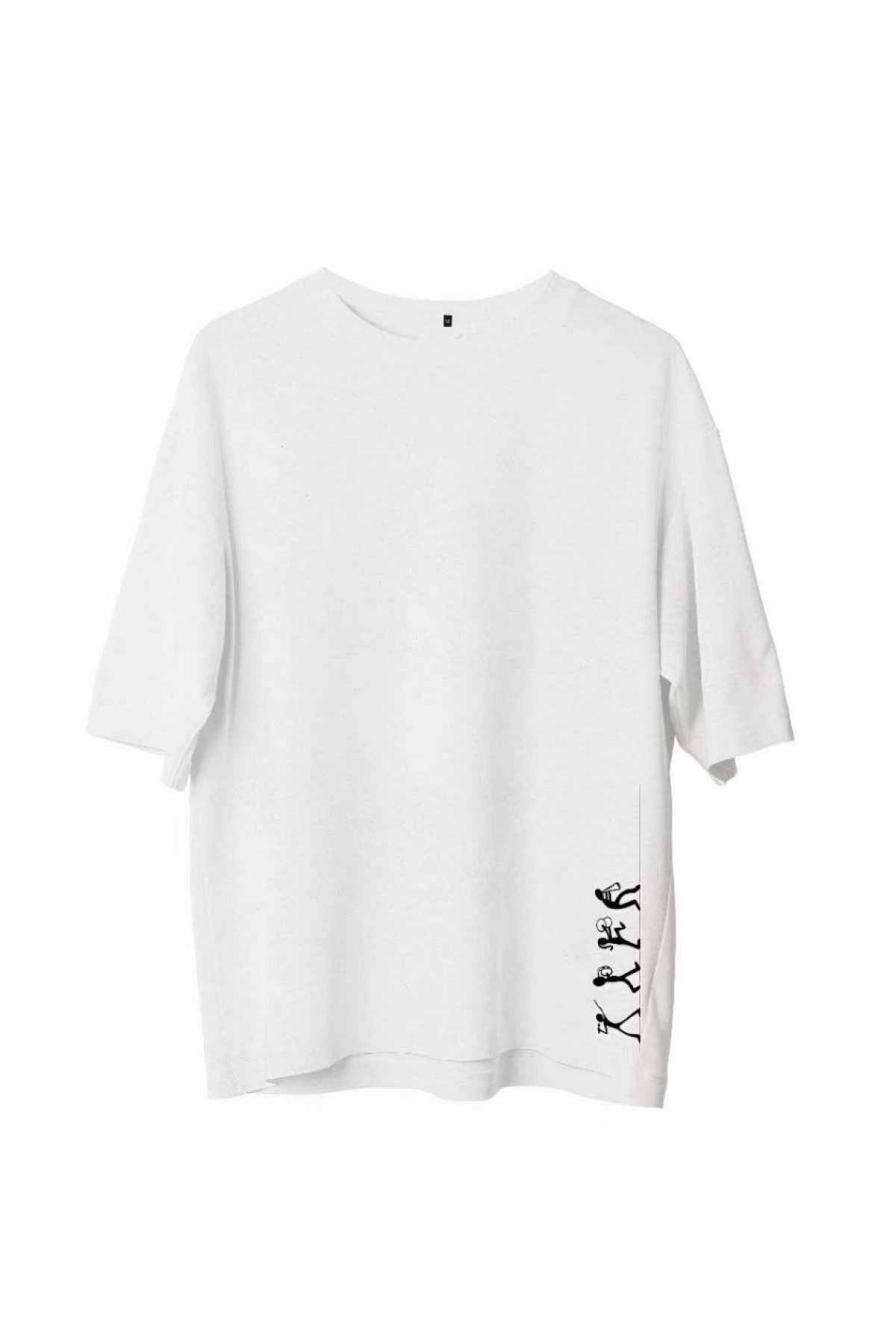 Erkek Baskılı T-Shirt Kısa Kol Bisiklet Yaka Regular Fit Rahat Kalıp Günlük Tişört - Beyaz