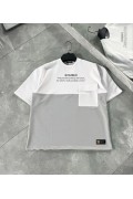 ERKEK Tişört Torba Cepli Parçalı Kısa Kol T-Shirt - Gri