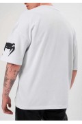 Erkek Kısa Kol Tişört Göğüs ve Kol Bisiklet Yaka Baskılı T-Shirt - Beyaz
