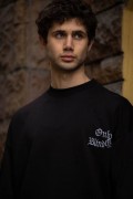 Erkek Kısa Kol Yazlık Tişört Bisiklet Yaka Baskılı Oversize T-Shirt - Siyah