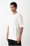 Erkek Tişört Düz Basic Penye Yazlık Bisiklet Yaka Kısa Kol T-Shirt - Beyaz