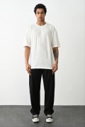 Erkek Tişört Düz Basic Penye Yazlık Bisiklet Yaka Kısa Kol T-Shirt - Beyaz
