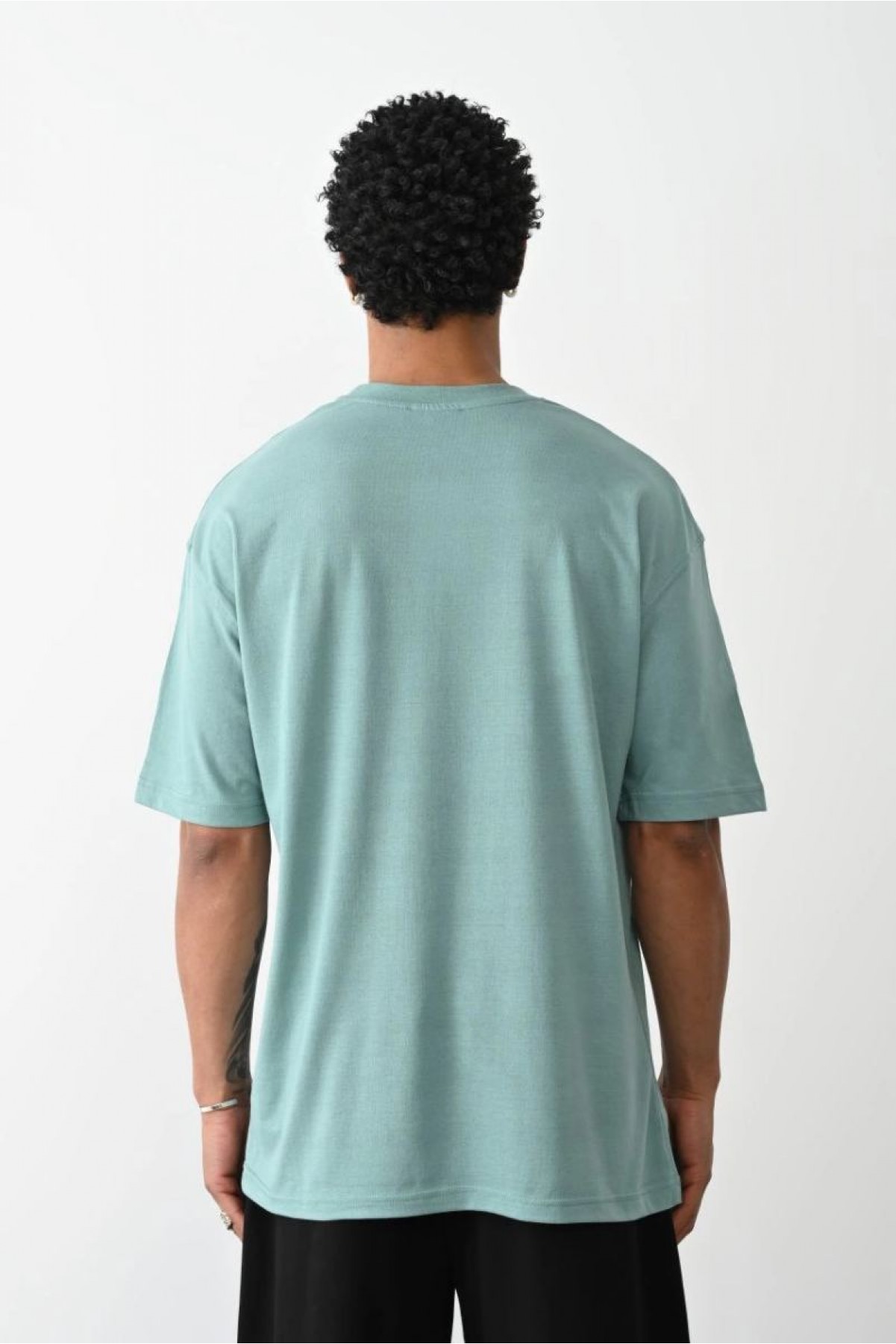 Erkek Tişört Düz Basic Penye Yazlık Bisiklet Yaka Kısa Kol T-Shirt - Mint Yeşili