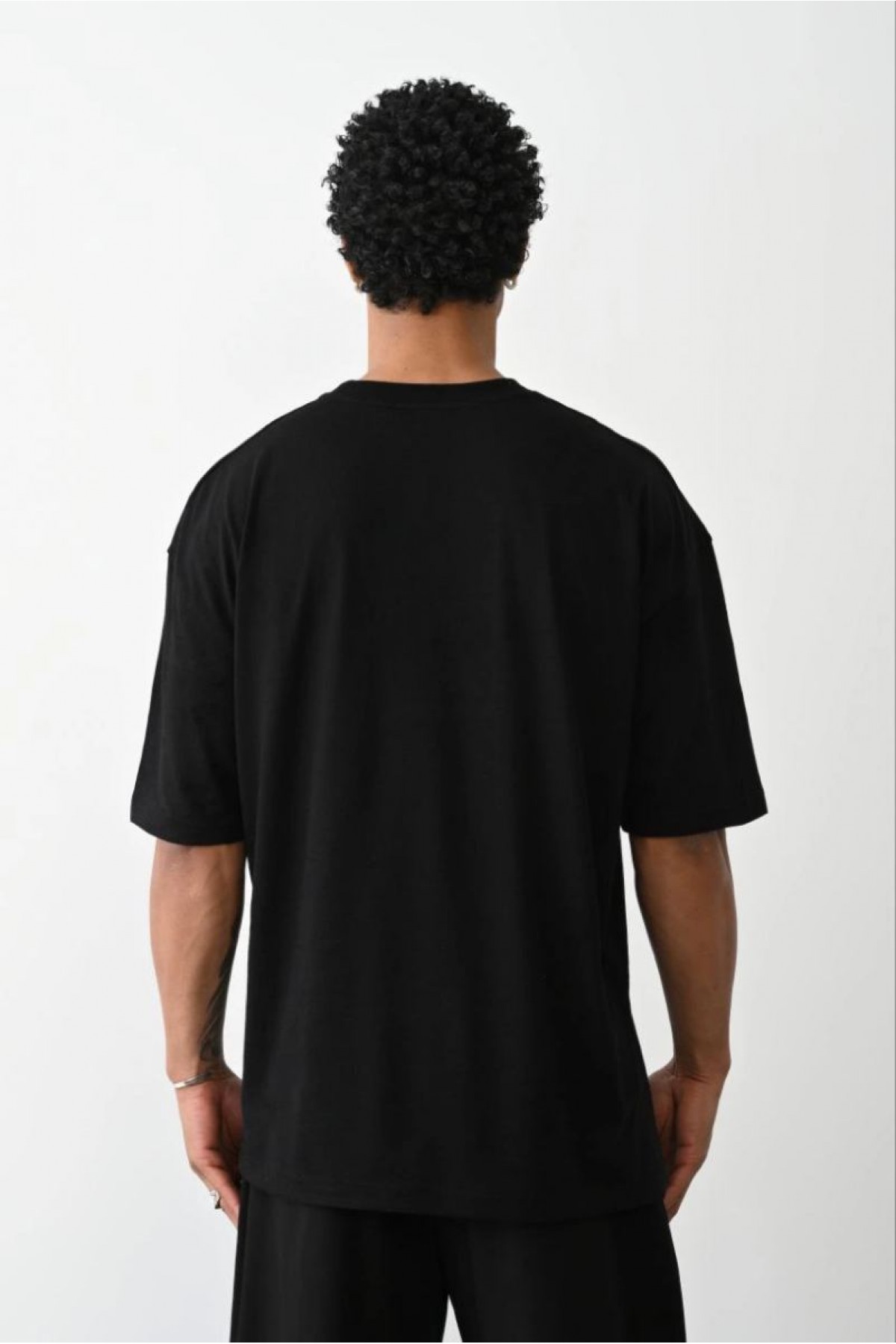 Erkek Tişört Düz Basic Penye Yazlık Bisiklet Yaka Kısa Kol T-Shirt - Siyah