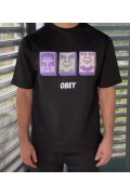 ERKEK Bisiklet Yaka Baskılı Oversize Kısa kol T-Shirt - Siyah