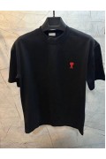 Erkek Kısa Kol Tişört Bisiklet Yaka KALP Baskılı Oversize T-Shirt - Siyah