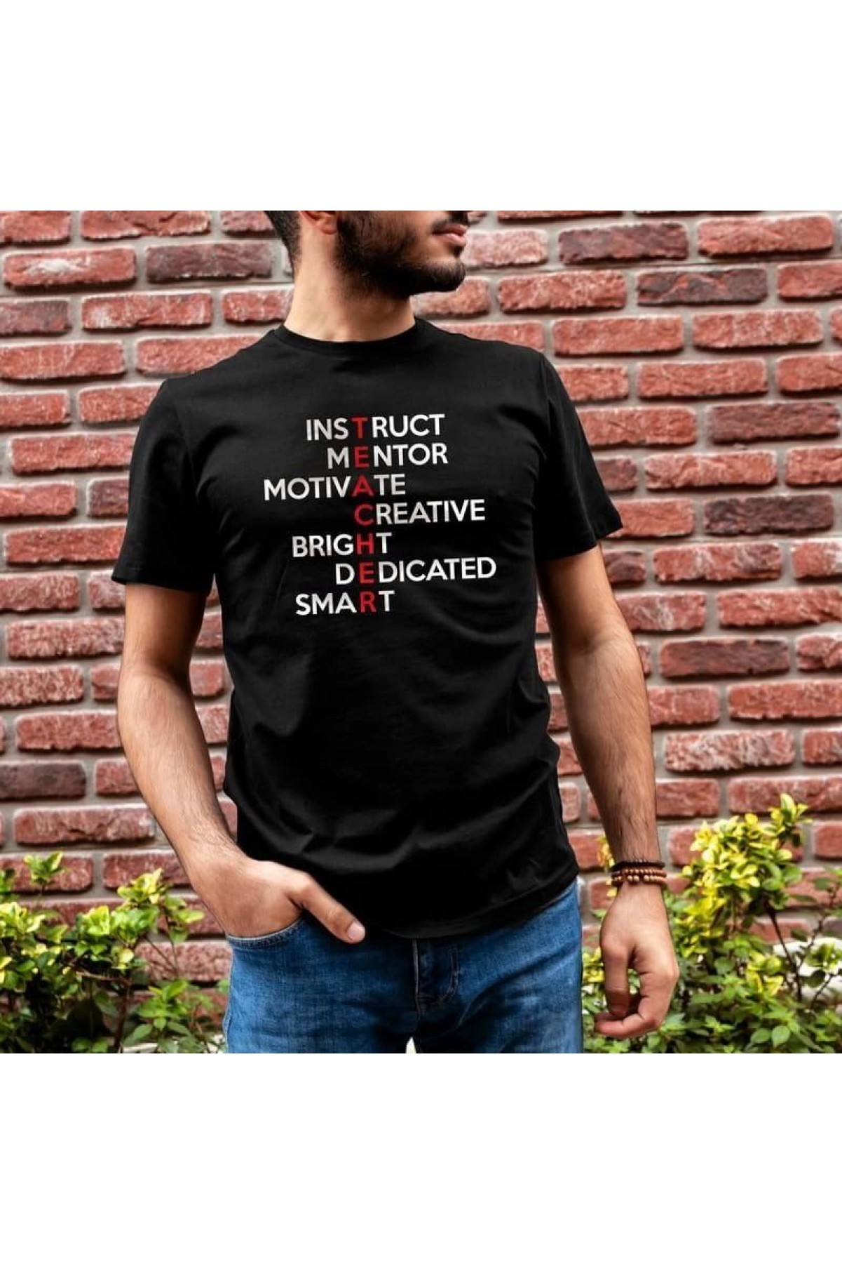 Erkek Kısa Kol Yazlık Tişört Bisiklet Yaka Baskılı Oversize T-Shirt - Siyah
