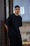 Erkek Düz T-Shirt Kısa Kol Bisiklet Yaka Regular Fit Rahat Kalıp Günlük Tişört - Siyah