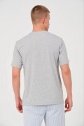 Erkek Düz T-Shirt Kısa Kol Bisiklet Yaka Regular Fit Rahat Kalıp Günlük Tişört - Gri