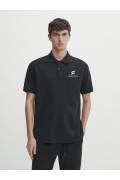 Erkek Pike Polo Yaka Tişört Düğmeli Baskılı T-Shirt - Beyaz