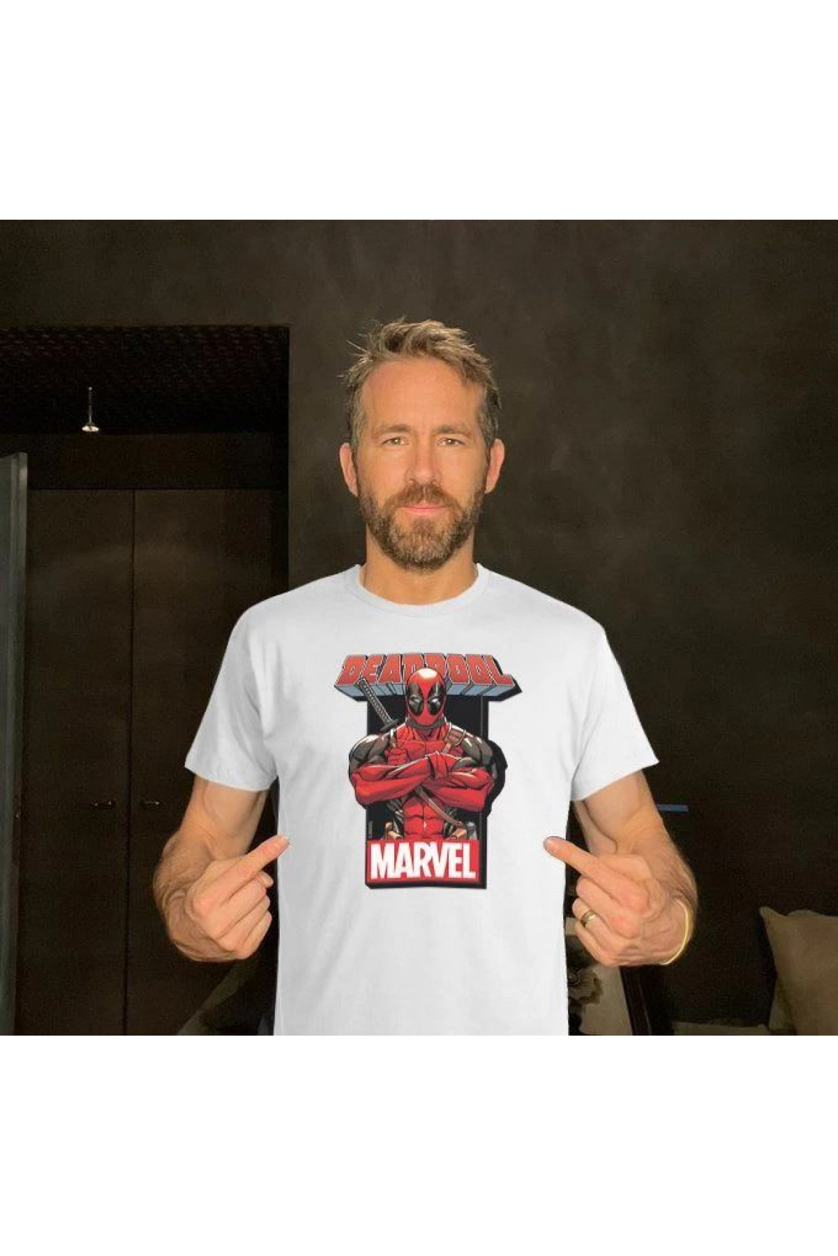 Erkek Kısa Kol Yazlık Tişört Bisiklet Yaka Baskılı Oversize T-Shirt - Beyaz
