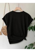 Anneler Günü Baskılı T-shirt - Siyah