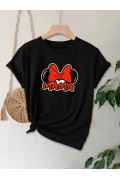 Anneler Günü Baskılı T-shirt - Siyah