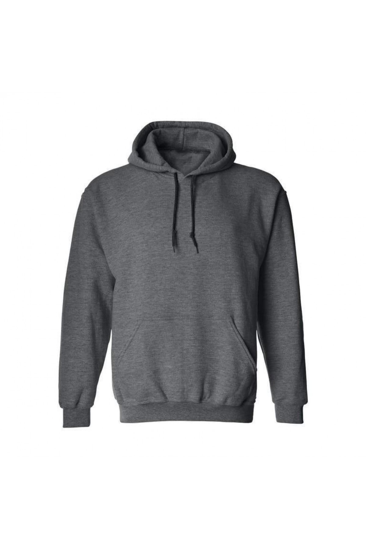Erkek 3 İplik Pamuklu Kapüşonlu Cepli Oversize Hoodie Sweatshirt - Füme
