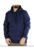 Erkek 3 İplik Pamuklu Kapüşonlu Cepli Oversize Hoodie Sweatshirt - Lacivert