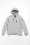 Kadın Kapüşonlu Kanguru Cepli 3 İplik Pamuklu Oversize Hoodie Sweatshirt -  Gri