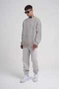 ERKEK Bisikilet Yaka 3 İplik Pamuklu SweatShirt - Gri